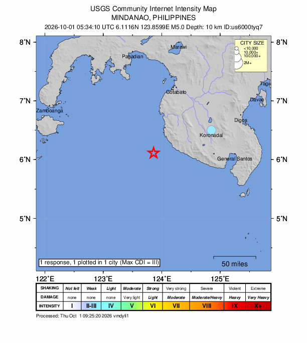 Did You Feel It? map: shaking reported by the public
