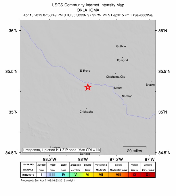 Did You Feel It? map: shaking reported by the public