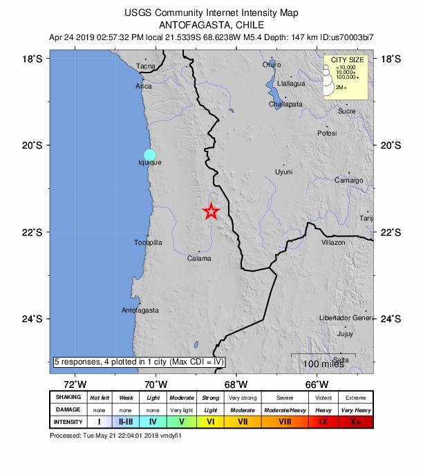 Did You Feel It? map: shaking reported by the public