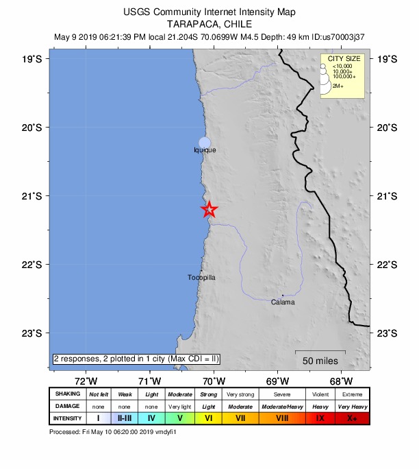 Did You Feel It? map: shaking reported by the public