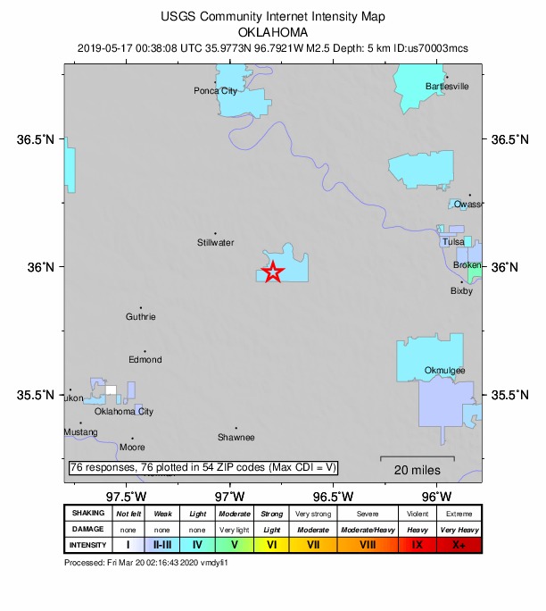 Did You Feel It? map: shaking reported by the public