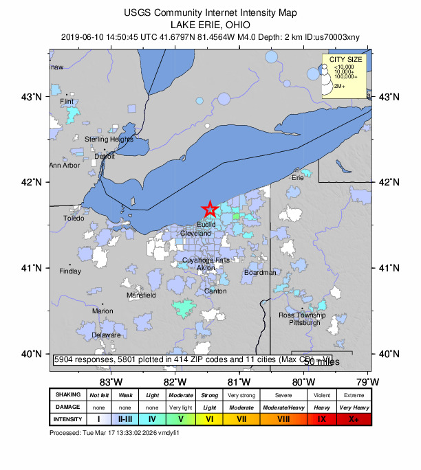 Did You Feel It? map: shaking reported by the public