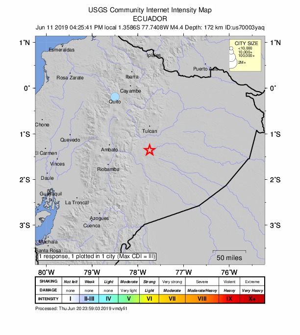 Did You Feel It? map: shaking reported by the public