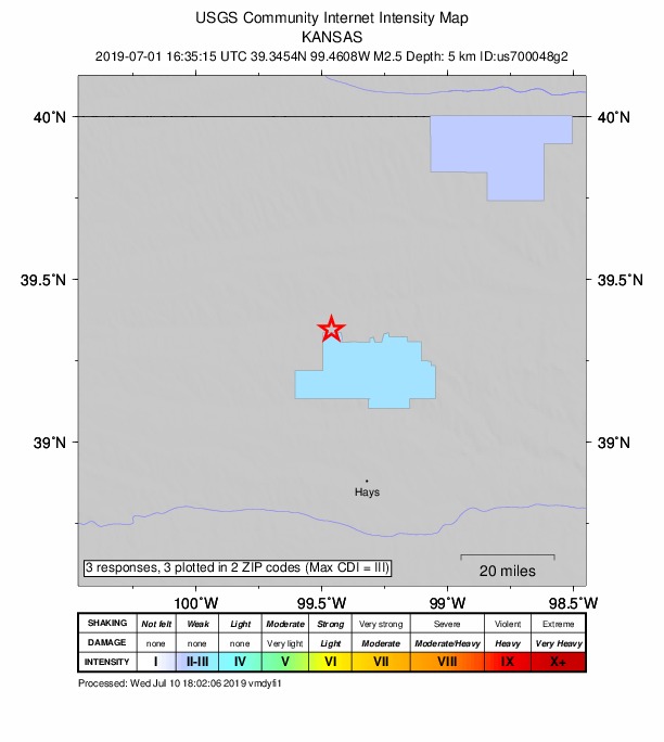 Did You Feel It? map: shaking reported by the public