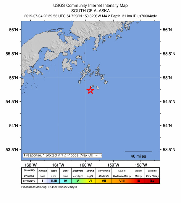 Did You Feel It? map: shaking reported by the public