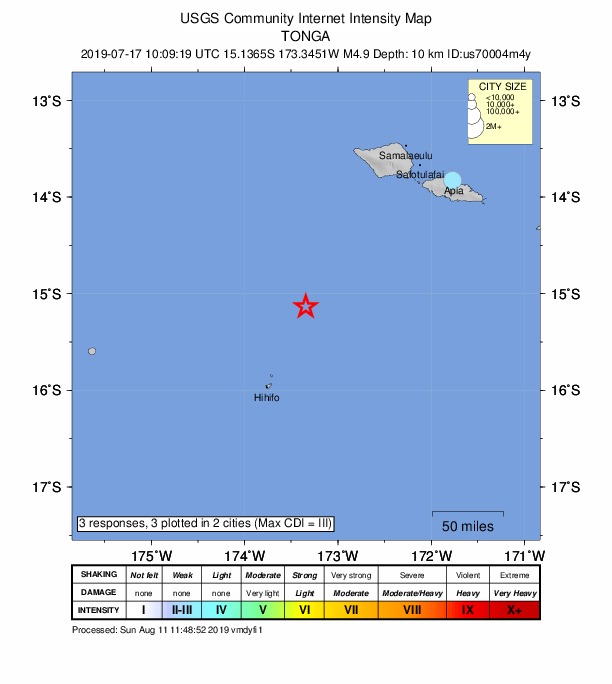 Did You Feel It? map: shaking reported by the public