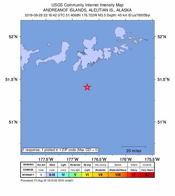Did You Feel It? map: shaking reported by the public
