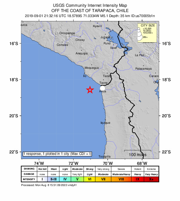 Did You Feel It? map: shaking reported by the public