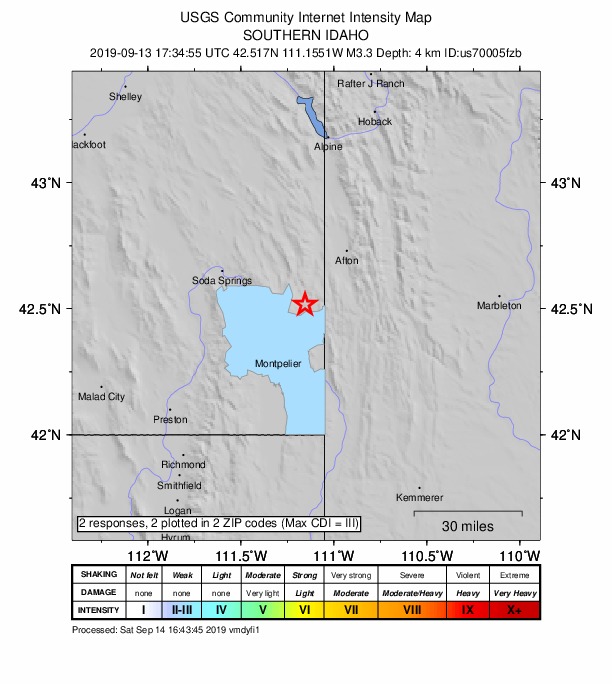 Did You Feel It? map: shaking reported by the public