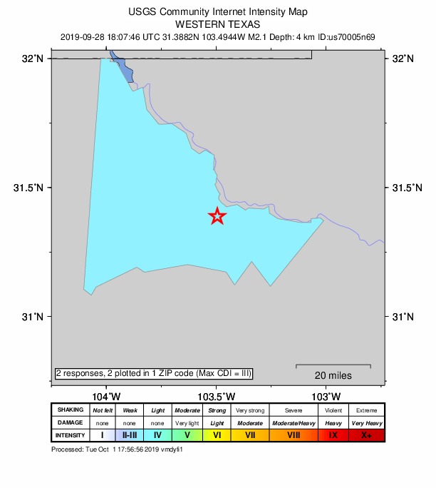 Did You Feel It? map: shaking reported by the public