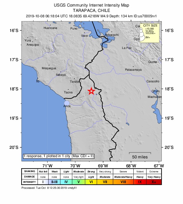 Did You Feel It? map: shaking reported by the public