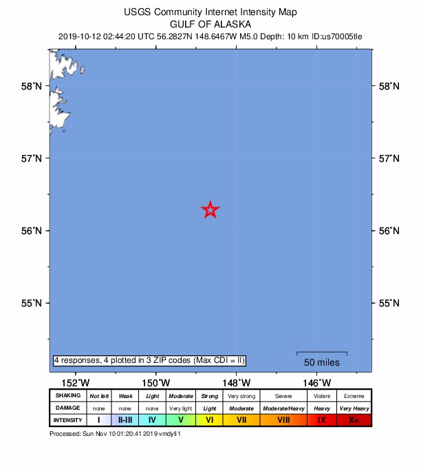 Did You Feel It? map: shaking reported by the public