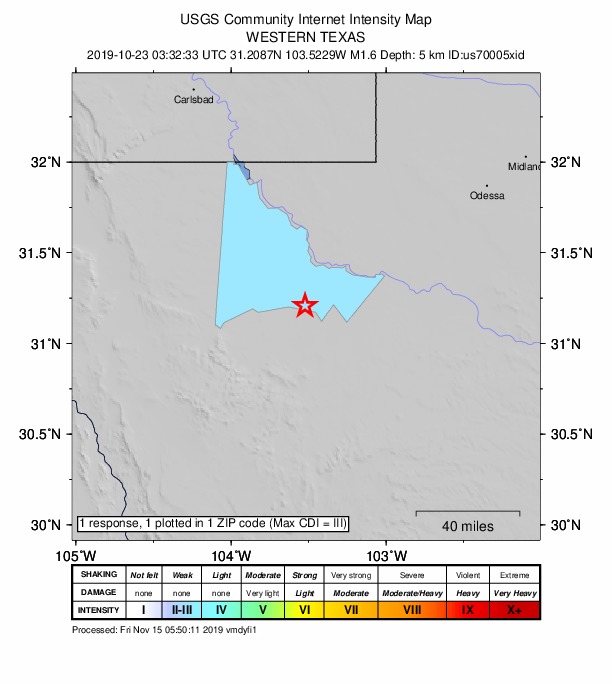 Did You Feel It? map: shaking reported by the public