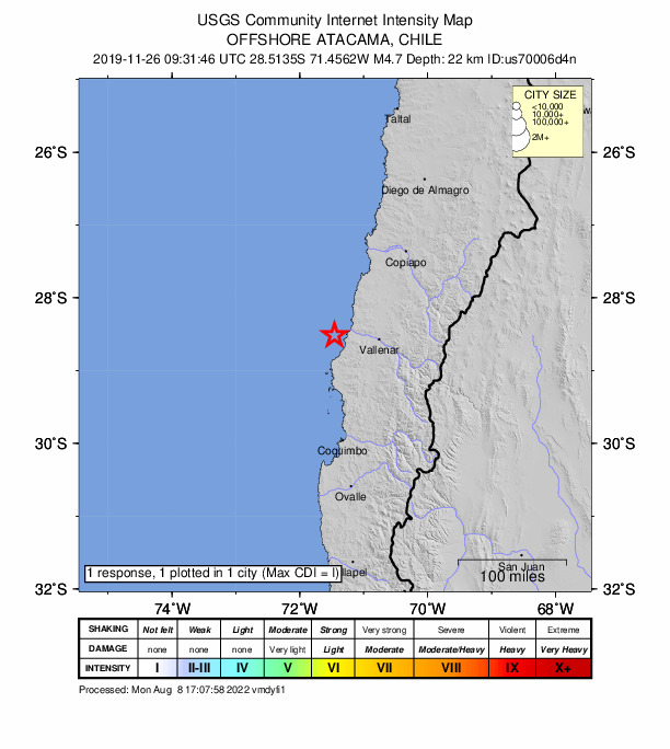 Did You Feel It? map: shaking reported by the public