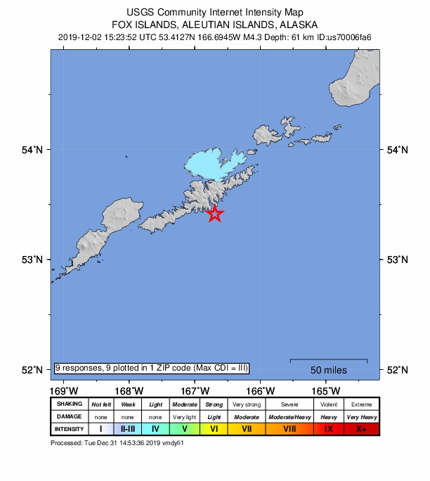 Did You Feel It? map: shaking reported by the public