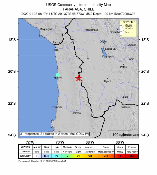 Did You Feel It? map: shaking reported by the public