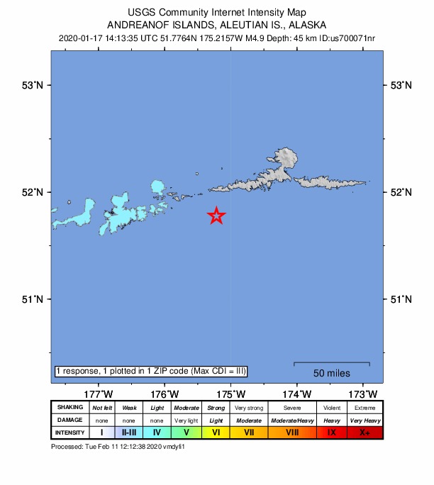 Did You Feel It? map: shaking reported by the public