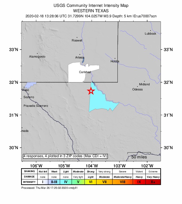 Did You Feel It? map: shaking reported by the public