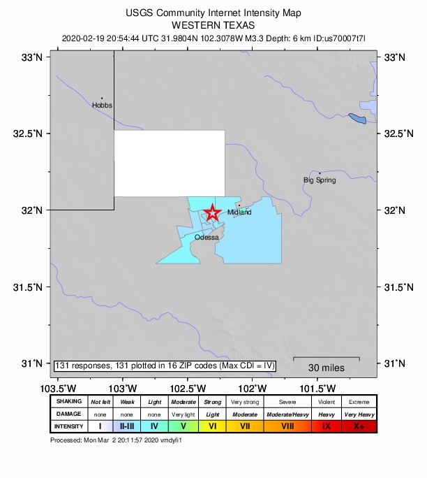 Did You Feel It? map: shaking reported by the public