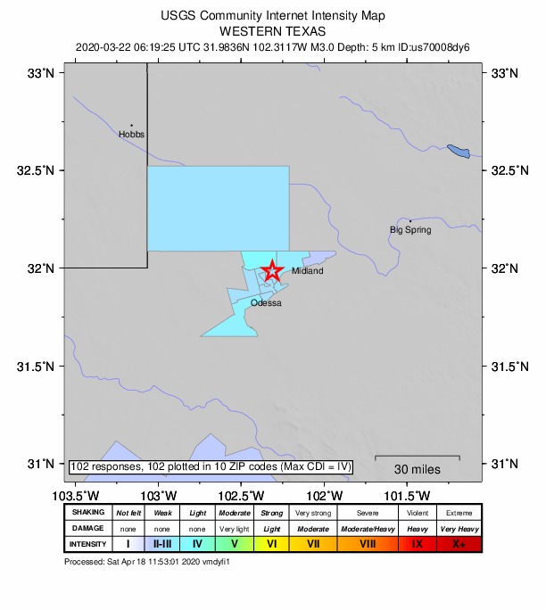 Did You Feel It? map: shaking reported by the public