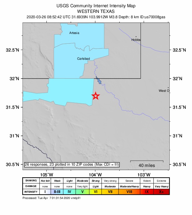 Did You Feel It? map: shaking reported by the public