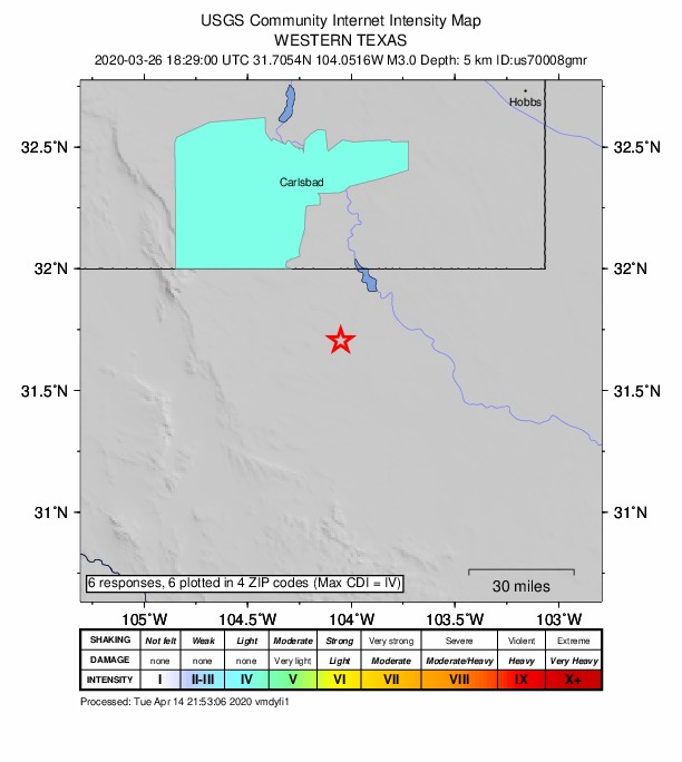 Did You Feel It? map: shaking reported by the public