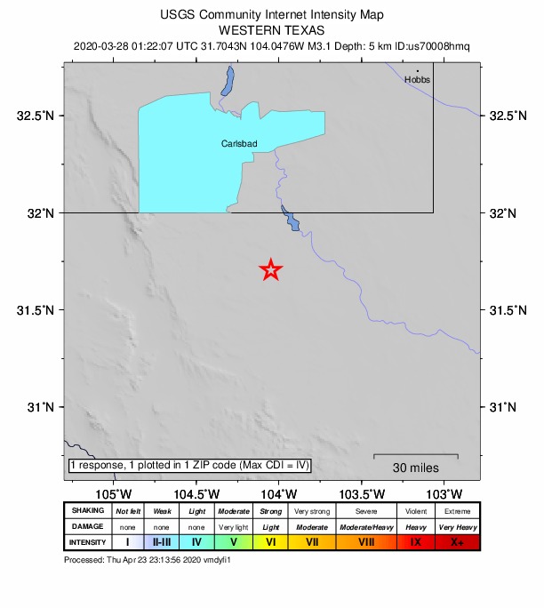 Did You Feel It? map: shaking reported by the public