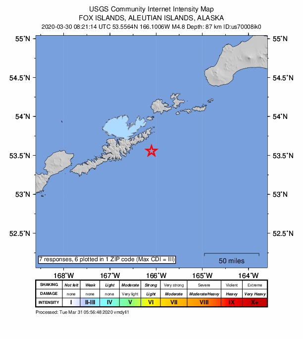 Did You Feel It? map: shaking reported by the public