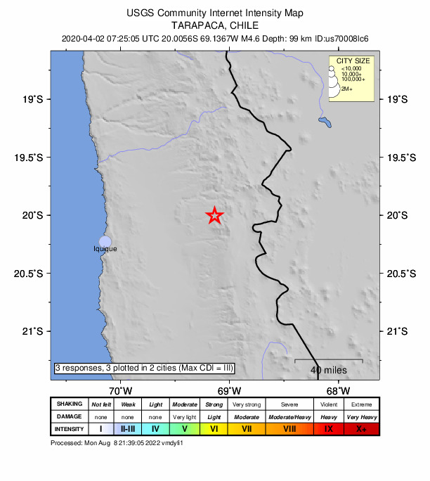Did You Feel It? map: shaking reported by the public