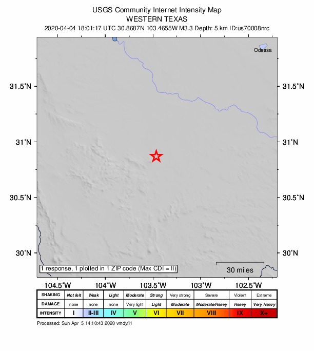 Did You Feel It? map: shaking reported by the public