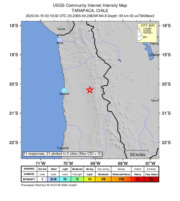 Did You Feel It? map: shaking reported by the public