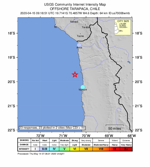 Did You Feel It? map: shaking reported by the public