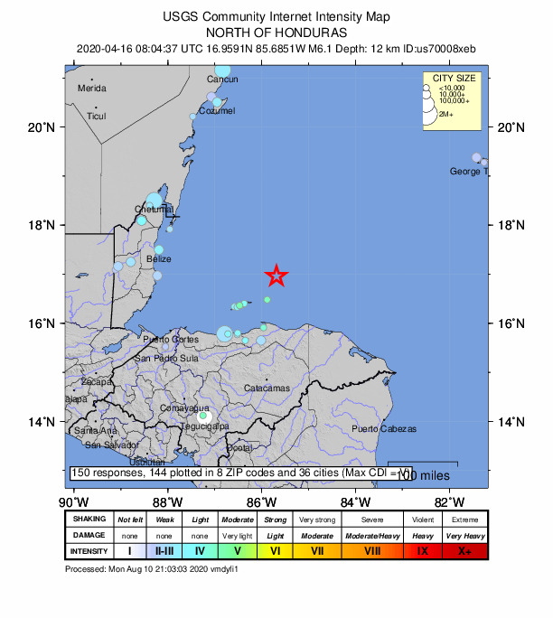 Did You Feel It? map: shaking reported by the public