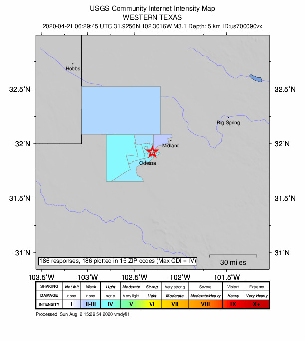 Did You Feel It? map: shaking reported by the public