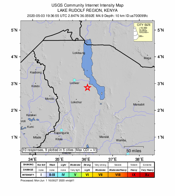 Did You Feel It? map: shaking reported by the public