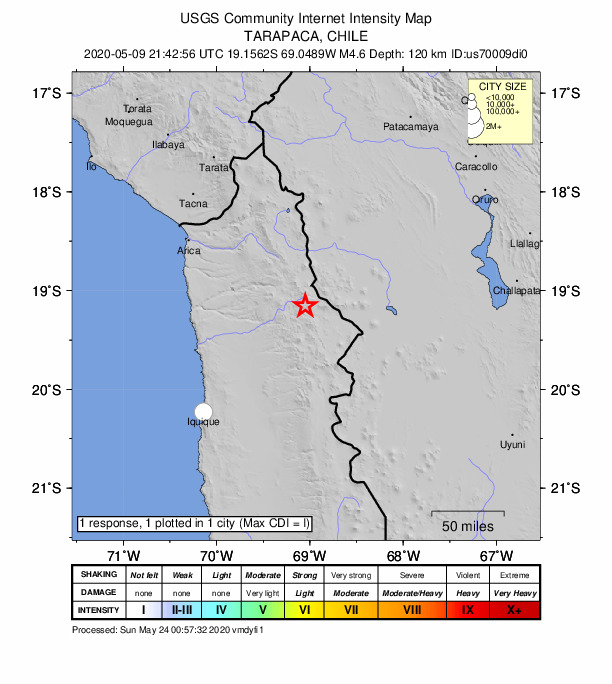 Did You Feel It? map: shaking reported by the public