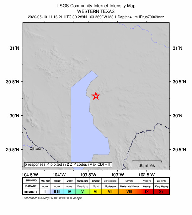 Did You Feel It? map: shaking reported by the public