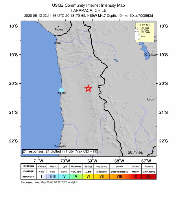 Did You Feel It? map: shaking reported by the public