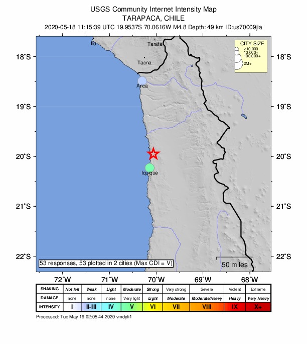 Did You Feel It? map: shaking reported by the public
