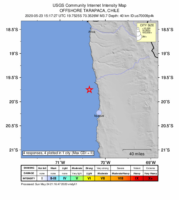 Did You Feel It? map: shaking reported by the public