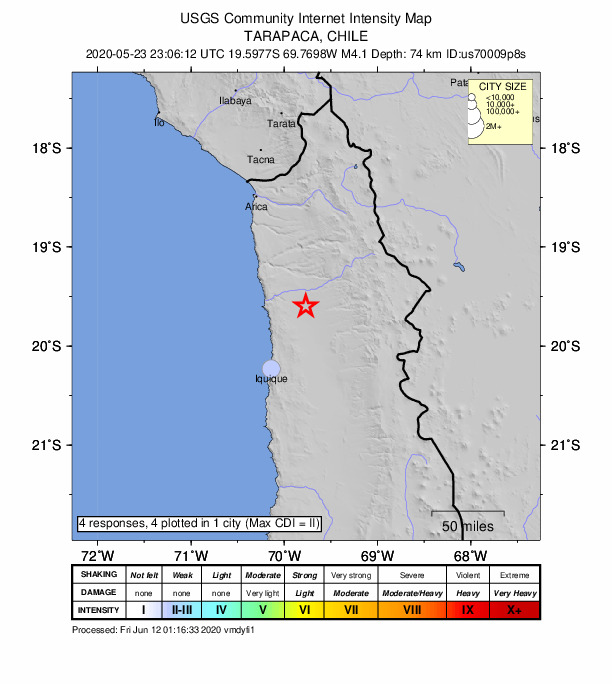 Did You Feel It? map: shaking reported by the public