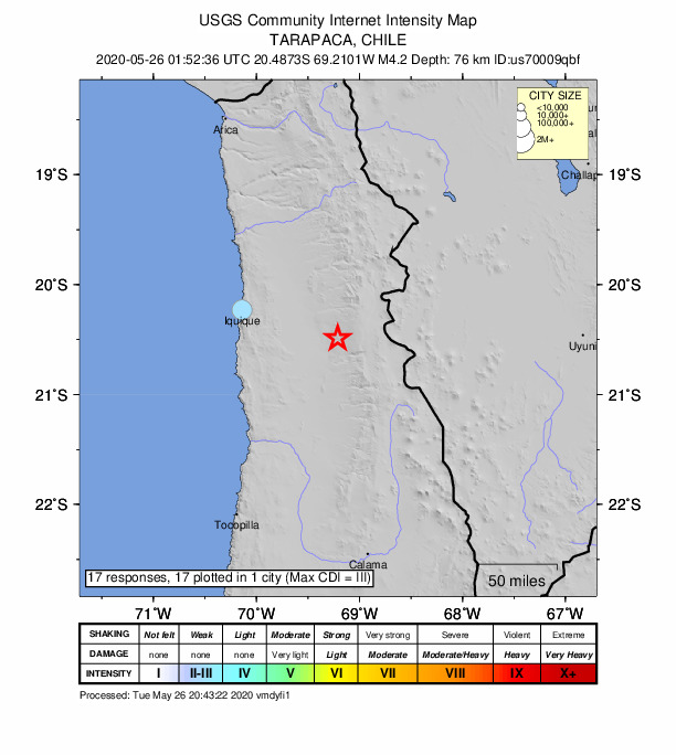Did You Feel It? map: shaking reported by the public
