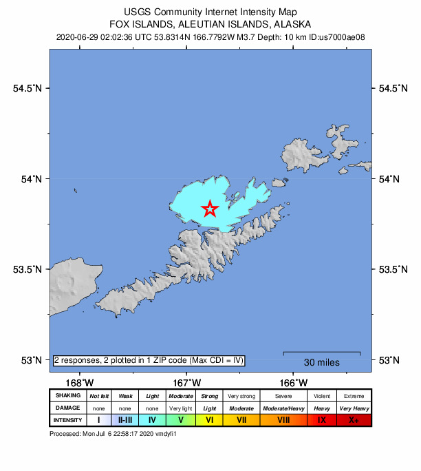 Did You Feel It? map: shaking reported by the public