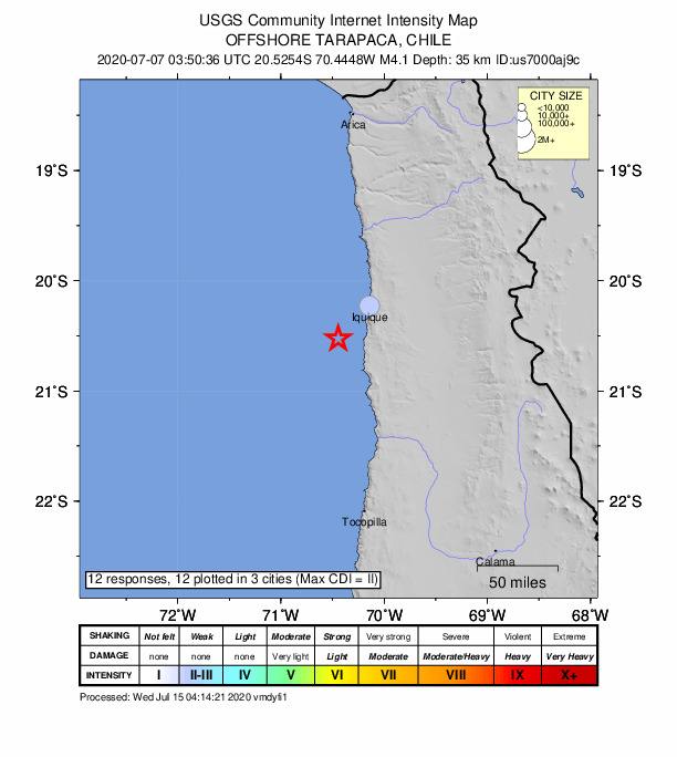 Did You Feel It? map: shaking reported by the public