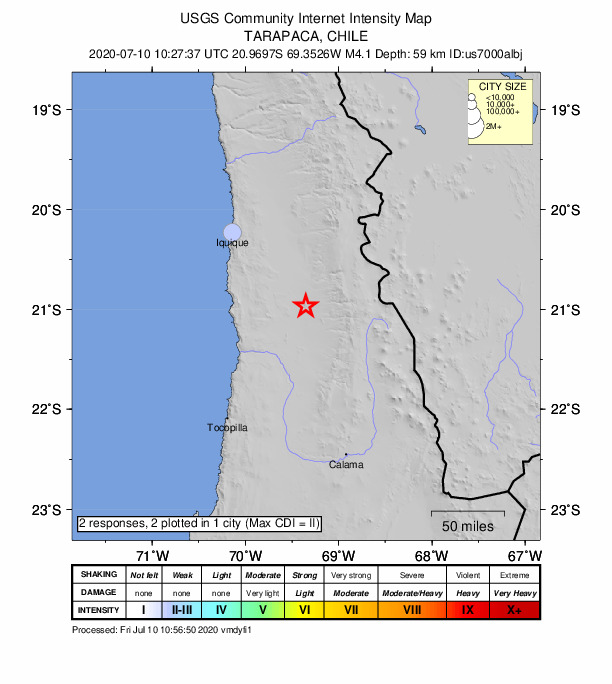Did You Feel It? map: shaking reported by the public
