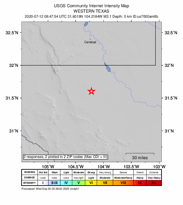 Did You Feel It? map: shaking reported by the public