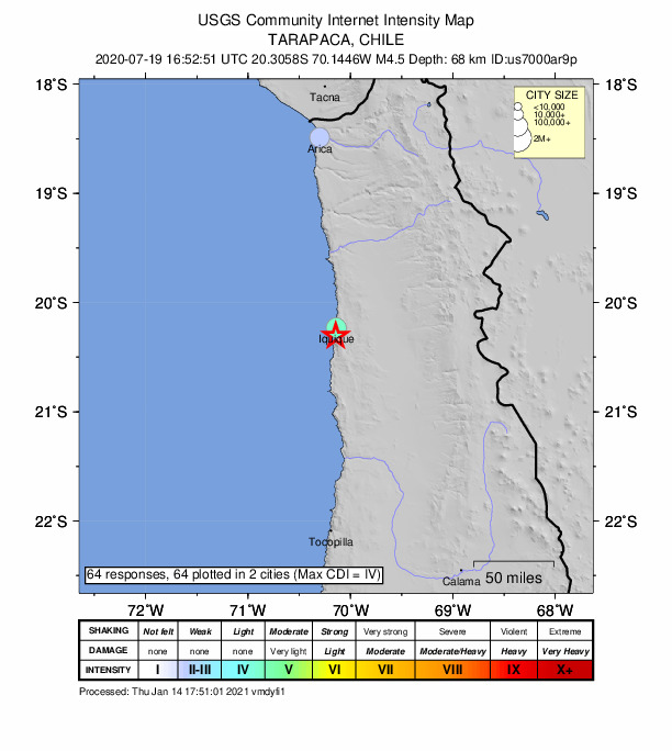 Did You Feel It? map: shaking reported by the public