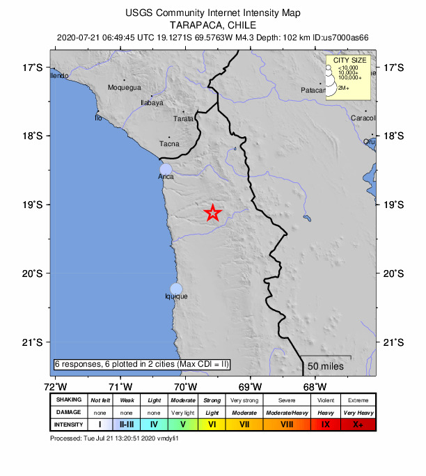Did You Feel It? map: shaking reported by the public