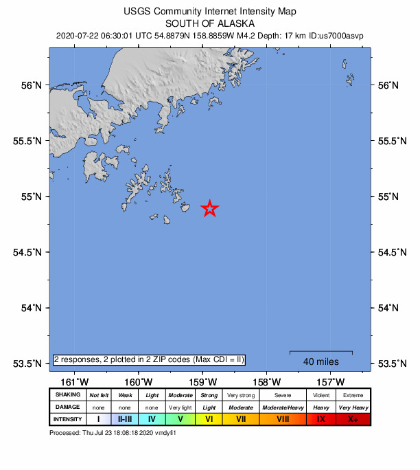 Did You Feel It? map: shaking reported by the public