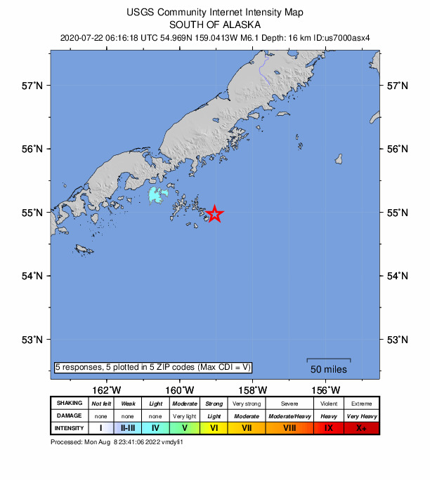 Did You Feel It? map: shaking reported by the public